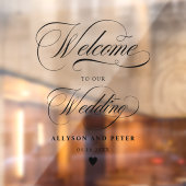 calligraphy black script wedding welcome fensteraufkleber (Blatt 2)