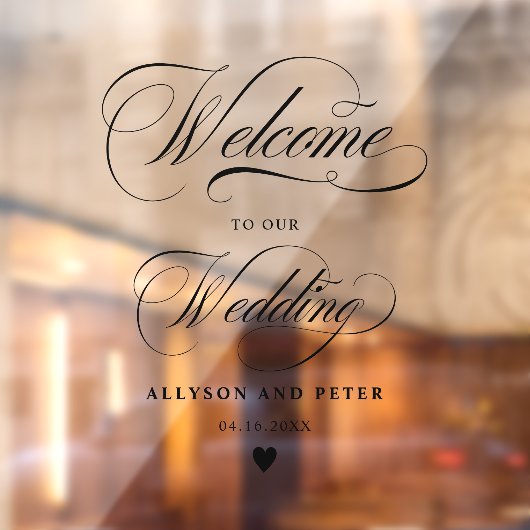 calligraphy black script wedding welcome fensteraufkleber (Blatt 2)