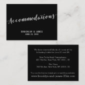 Calligraphy Black Wedding Accommodation Cards Begleitkarte (Vorne/Hinten)