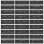 Calligraphy Black Wedding Guest Address Labels (Vorderseite)