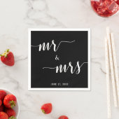 Calligraphy Black Wedding Napkins Serviette (Beispiel)