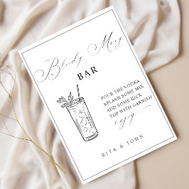 Calligraphy Bloody Mary Bar Wedding Sign Poster