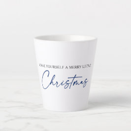 Calligraphy Blue Ink Pen Minimalistische Weihnacht Milchtasse