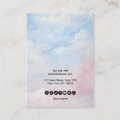 Calligraphy Blue Sky Clouds Earring Display Card Visitenkarte (Rückseite)