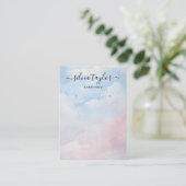 Calligraphy Blue Sky Clouds Earring Display Card Visitenkarte (Stehend Vorderseite)