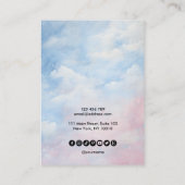 Calligraphy Blue Sky Clouds Earring Display Card Visitenkarte (Rückseite)