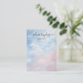 Calligraphy Blue Sky Clouds Earring Display Card Visitenkarte (Stehend Vorderseite)