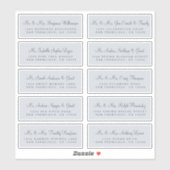 Calligraphy Blue Wedding Guest Address Labels (Blatt)