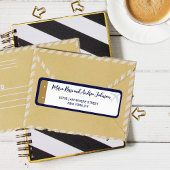 Calligraphy Boarding Pass Wedding Rücksendeadresse