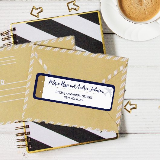 Calligraphy Boarding Pass Wedding Rücksendeadresse