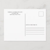 Calligraphy Boho Dusty Blue Pampas Save the Date Ankündigungspostkarte (Rückseite)