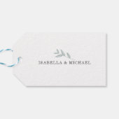 Calligraphy Botanical Wedding Vielen Dank Geschenkanhänger (Rückseite Horizontal)