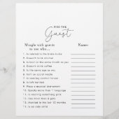 Calligraphy Brautparty Finden Sie das Gast Game (Vorderseite)