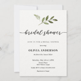 Calligraphy Bridal Dusche Einladung mit Grün