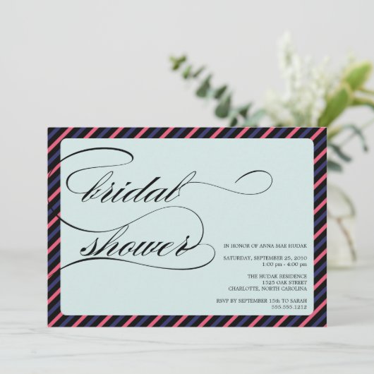 {calligraphy} bridal shower einladung (Stehend Vorderseite)