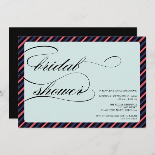 {calligraphy} bridal shower einladung (Vorne/Hinten)