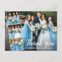Calligraphy Bridesmaids 4 Photo Collage Thank You