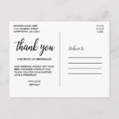 Calligraphy Bridesmaids 4 Photo Collage Thank You Postkarte (Rückseite)