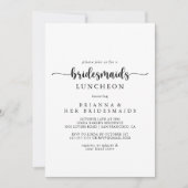 Calligraphy Bridesmaids Luncheon Dusche Einladung (Vorderseite)