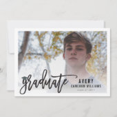 Calligraphy Brush Script Foto Graduation Party Einladung (Vorderseite)