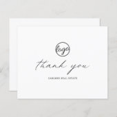 Calligraphy Budget Business Logo Danke Karte (Vorne/Hinten)
