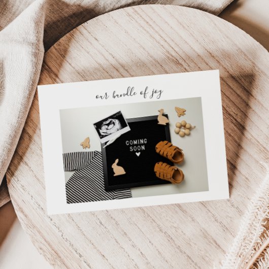 Calligraphy Bundle of Joy Baby Announcement Card Dankeskarte