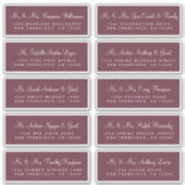 Calligraphy Burgundy Wedding Guest Address Labels (Vorderseite)