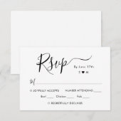 Calligraphy Chic Script Monogram Wedding RSVP Karte (Vorne/Hinten)