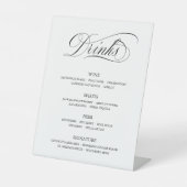 Calligraphy Classic Elegant Wedding Bar Menu Sign Sockelschild (Vorderseite)
