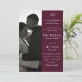 Calligraphy Classic Foto Elegante Hochzeit Einladung (Stehend Vorderseite)