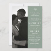 Calligraphy Classic Foto Elegante Hochzeit Einladung (Vorderseite)