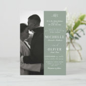 Calligraphy Classic Foto Elegante Hochzeit Einladung (Stehend Vorderseite)