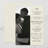 Calligraphy Classic Foto Elegante Hochzeit Einladung (Vorne/Hinten)