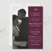 Calligraphy Classic Foto Elegante Hochzeit Einladung (Vorderseite)