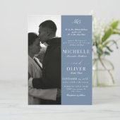 Calligraphy Classic Foto Elegante Hochzeit Einladung (Stehend Vorderseite)