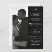 Calligraphy Classic Foto Elegante Hochzeit Einladung (Vorderseite)