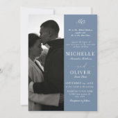 Calligraphy Classic Foto Elegante Hochzeit Einladung (Vorderseite)