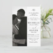 Calligraphy Classic Foto Elegante Hochzeit Einladung (Stehend Vorderseite)