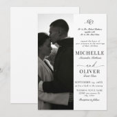 Calligraphy Classic Foto Elegante Hochzeit Einladung (Vorne/Hinten)