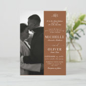 Calligraphy Classic Foto Elegante Hochzeit Einladung (Stehend Vorderseite)