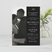 Calligraphy Classic Foto Elegante Hochzeit Einladung (Stehend Vorderseite)