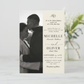 Calligraphy Classic Foto Elegante Hochzeit Einladung (Stehend Vorderseite)