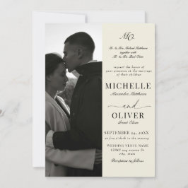 Calligraphy Classic Foto Elegante Hochzeit Einladung