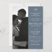 Calligraphy Classic Foto QR Code Elegante Hochzeit Einladung (Vorderseite)