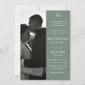 Calligraphy Classic Foto QR Code Elegante Hochzeit Einladung (Vorderseite)