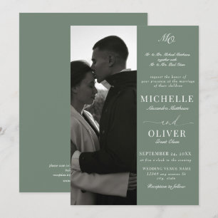 Calligraphy Classic Foto QR Code Elegante Hochzeit Einladung