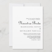 Calligraphy Classic Minimalistisch Nuestra Boda Einladung (Vorderseite)