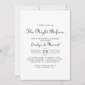 Calligraphy Classic Minimalistisch Probe Dinner Einladung (Vorderseite)