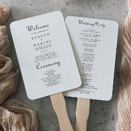 Calligraphy Classic Minimalistisch Wedding Program Fächer