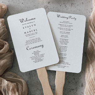 Calligraphy Classic Minimalistisch Wedding Program Fächer